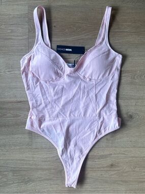 Fashion Nova Light Pink Bustier Bodysuit